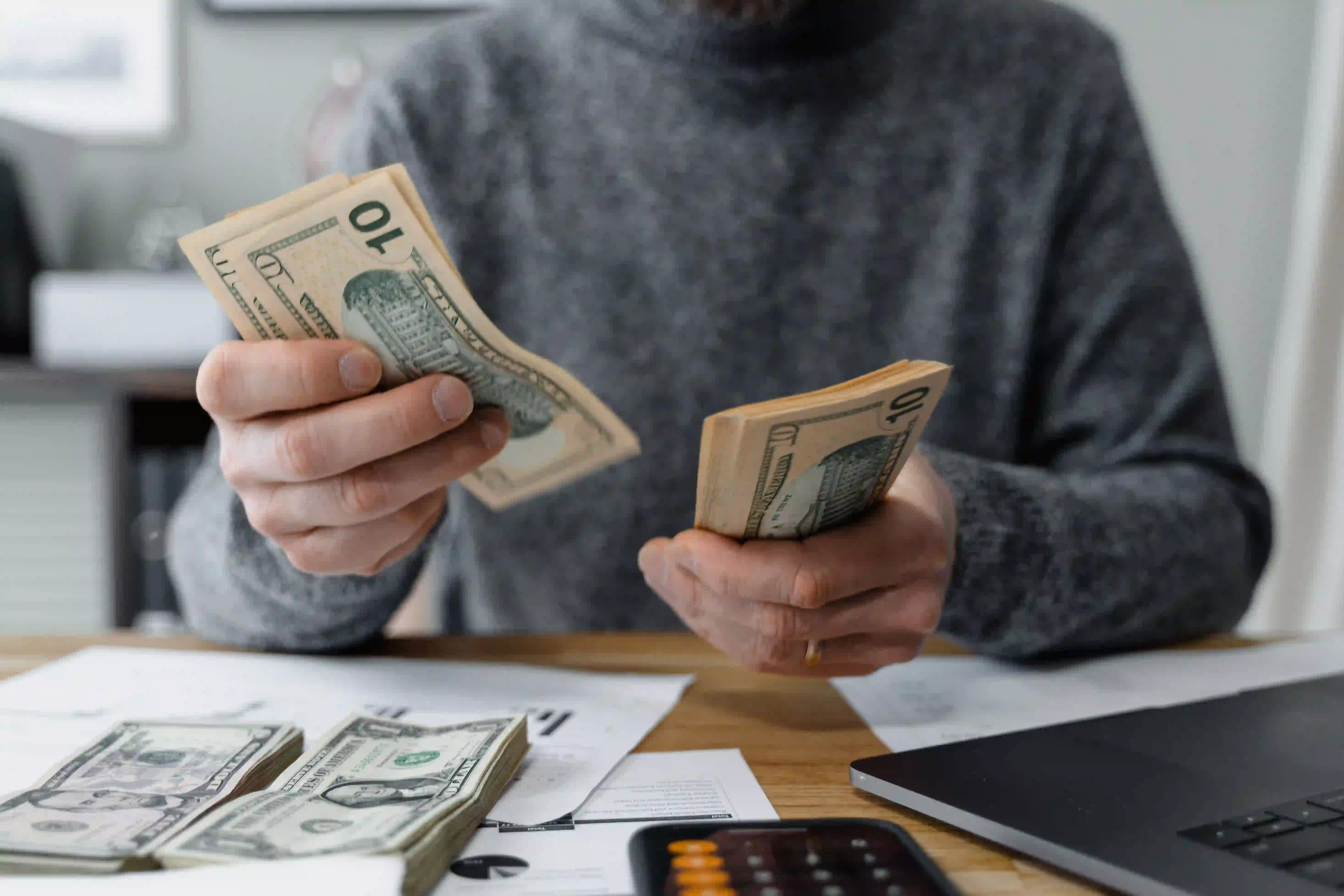 Couple planning a household budget